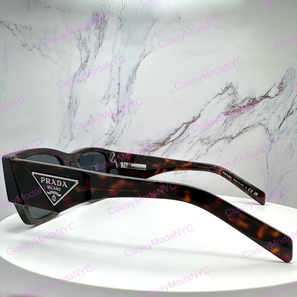 New PRADA Sunglasses Brown Root Tortoise Square Men's Plaque Logo - Picture 12 of 16